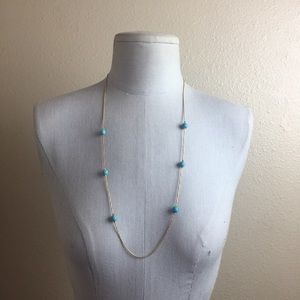 New mid length gold chain with turquoise necklace